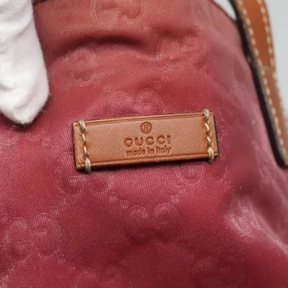 GUCCI GG Canvas Tote Bag Nylon Pink Silver 282439 Auth ti3238 - Picture 6 of 16